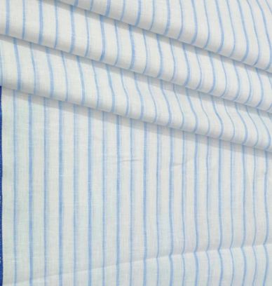 Shirt Fabric Donear 100% Premium Linen 60Lea Broad Lining Colour Blue N White